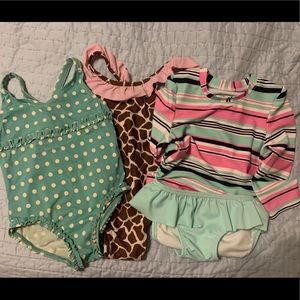 3 - 2T swim suits - one is new with tags